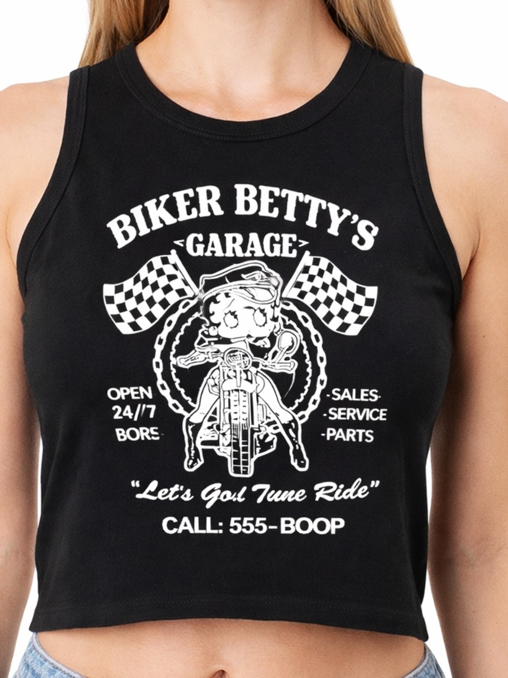 Betty Boop Black Graphic Tee with White Logo